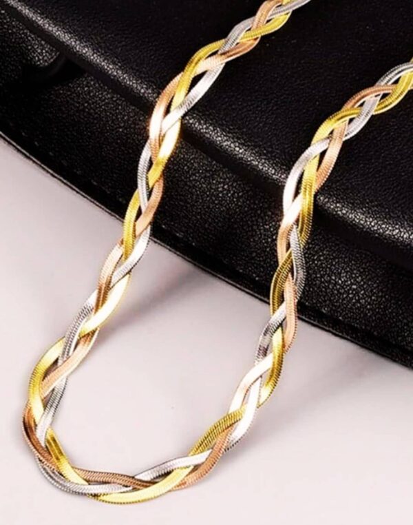 Colar Trançado em Aço Inoxidável 44cm - Tressed Deluxe