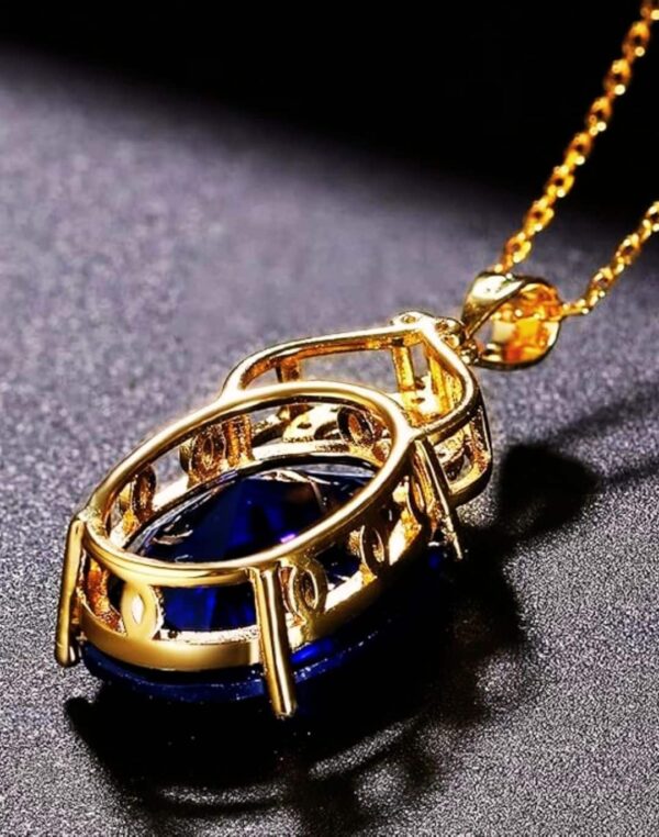 Colar Banhado a Ouro 18K com Safira