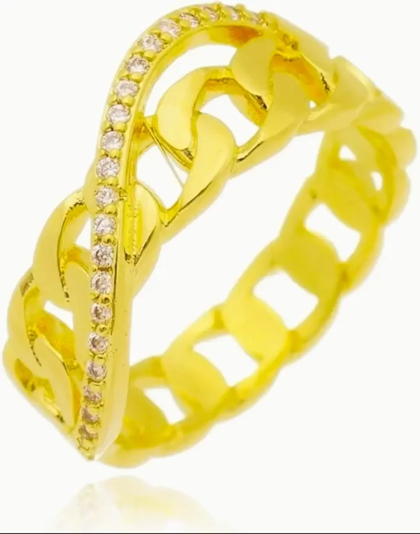Anel Feminino Folheado a Ouro 18K