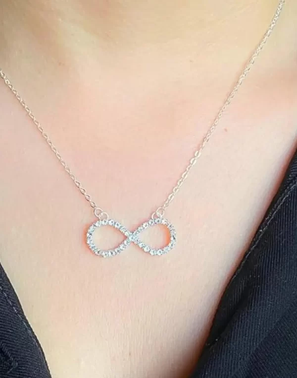 Colar Pingente Infinito - Corrente Gargantilha Folheado