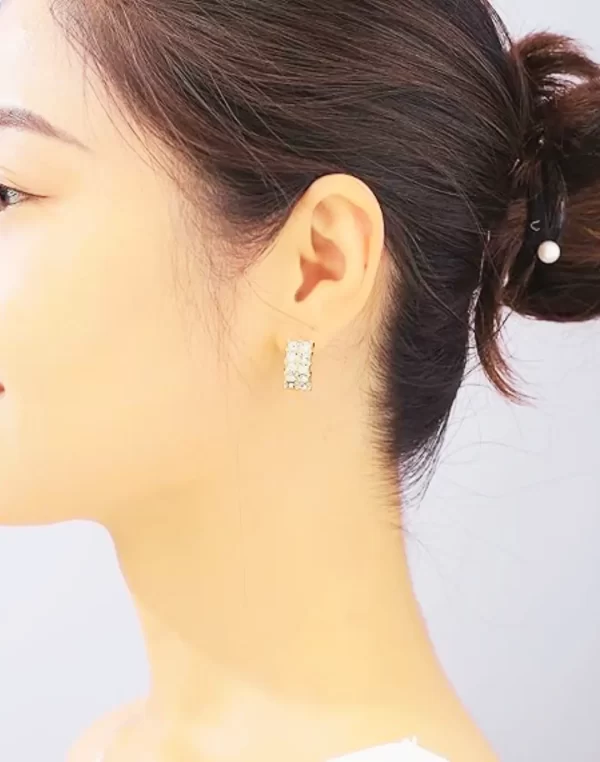 Brincos de Argola de Ouro com Strass Azul