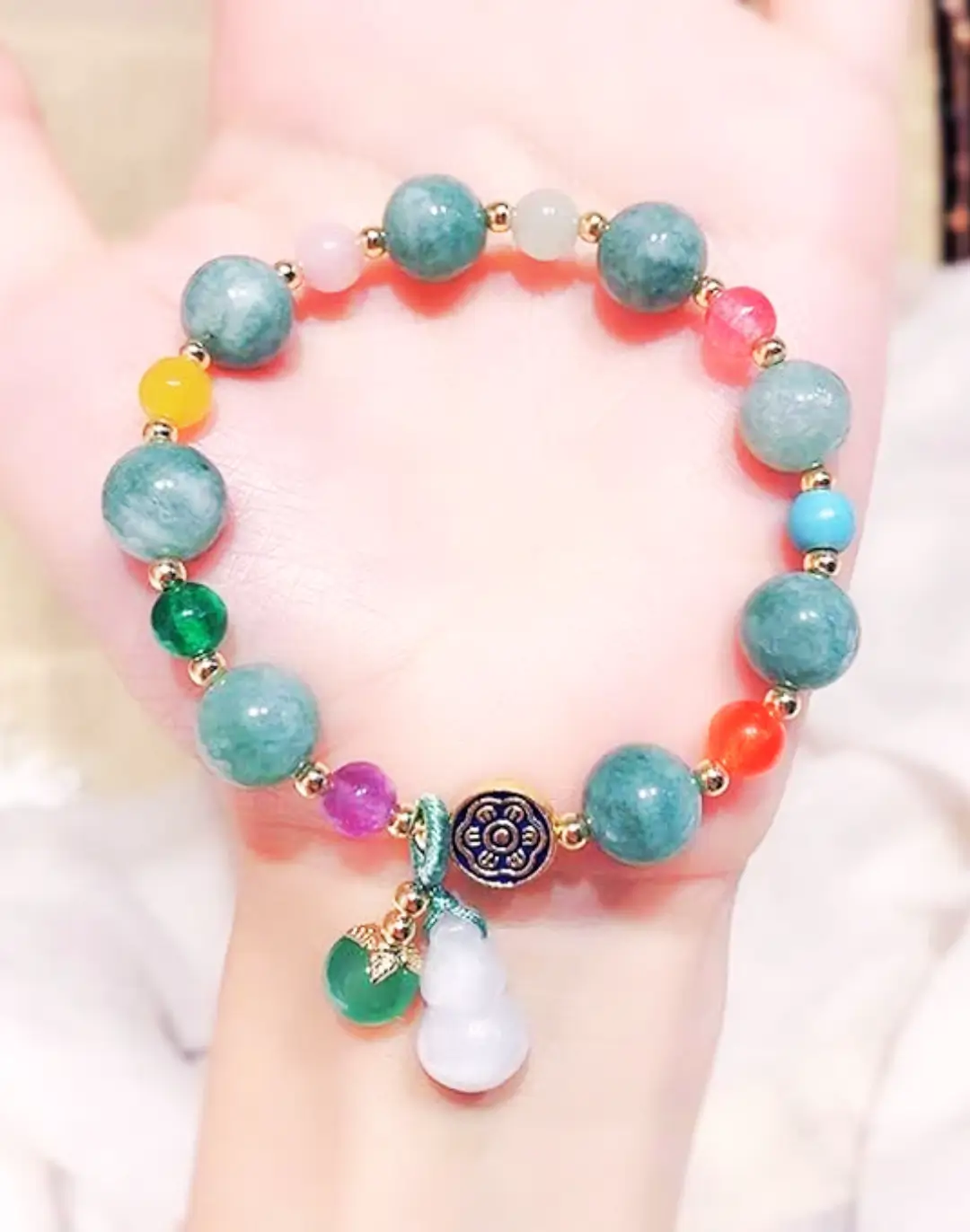 Pulseira Ajustável em Jade Natural - Purity Charm