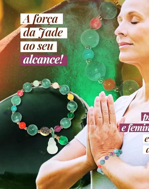 Pulseira Ajustável em Jade Natural - Purity Charm